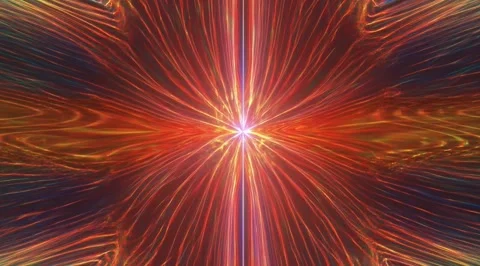 Psychedelic iridescent holographic stream explodes and contracts  Stock Footage 331456038