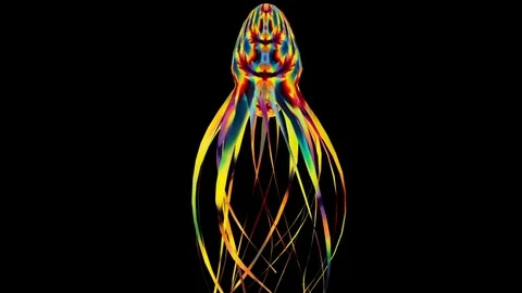 Psychedelic Jelly Fish Stock Footage 82535236