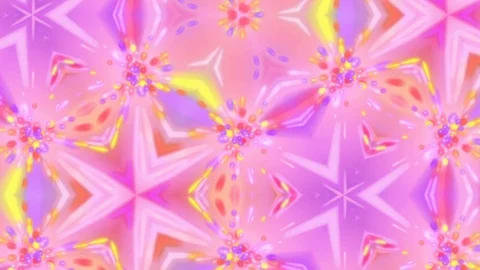 Psychedelic Kaleidoscope Bright Glowing Pattern Motion Background Loop 1 Stock Footage 98498887