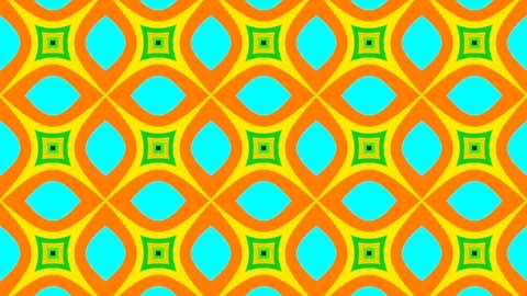 Psychedelic Kaleidoscope Flickering Background Retro Style in Seamless Loop Stock Footage 125051743