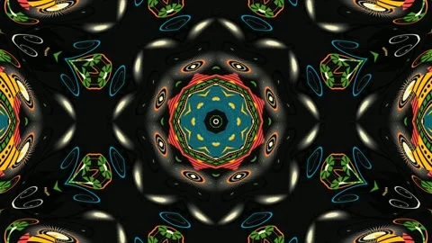 Psychedelic Kaleidoscope Hypnotic Energy Pattern Loop Background Stock Footage 311731680