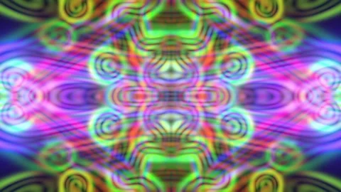 Psychedelic Kaleidoscope Neon Pattern Background Loop Stock Footage 333301913