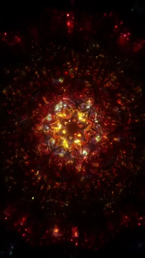 Psychedelic kaleidoscope sequence with expressive VJ-ready loop for music videos Stock Footage 319081526