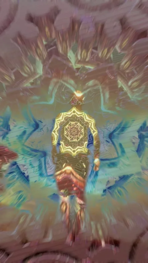 Psychedelic kaleidoscope sequence with seamless loop designed for meditation Stock Footage 319080988