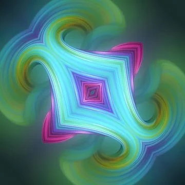 Psychedelic, kaleidoscopic pattern in bright, neon colors 스톡 일러스트