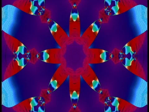 Psychedelic Kaleidoscopic Visuals in Trippy Colours Stock Footage 72034683