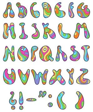 Psychedelic letters Stock Illustration