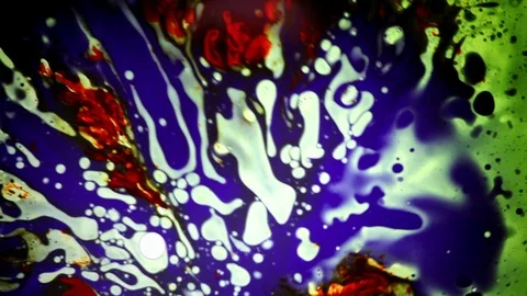 Psychedelic light show, patterns in water, oil, paint. Swirls, ink explosion. Stock Footage 122040061