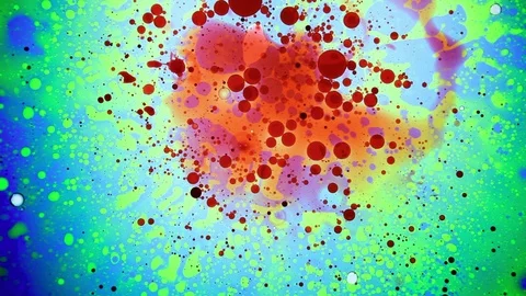 Psychedelic light show, patterns in water, oil, paint. Swirls, ink explosion. Stock Footage 122049182