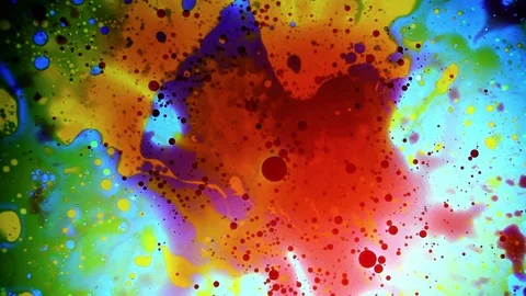 Psychedelic light show, patterns in water, oil, paint. Swirls, ink explosion. Stock Footage 122049313