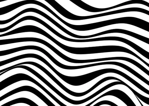 Psychedelic lines. Abstract pattern. Texture with wavy, curves stripes Ilustração Stock