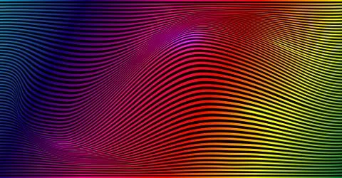 Psychedelic lines. Abstract pattern. Texture wavy, curves stripes. Optical art Ilustração Stock