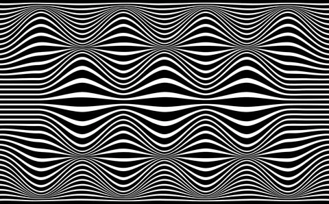Psychedelic lines. Abstract pattern. Texture wavy, curves stripes Optical art Illustrazione stock