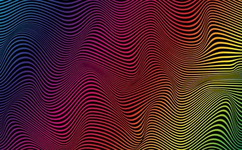 Psychedelic lines. Abstract pattern. Texture wavy, curves stripes. Optical art Ilustração Stock