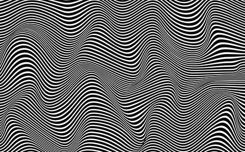 Psychedelic lines. Abstract pattern. Texture wavy, curves stripes. Optical art Stock Illustration