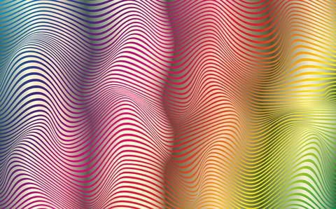 Psychedelic lines. Abstract pattern. Texture with wavy, curves stripes. Op art Ilustração Stock