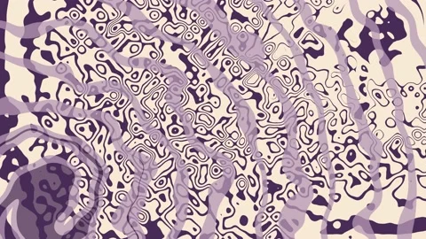 Psychedelic loped background. Liquid oil waves. Violaceous, Purple, White Stock Footage 156435656