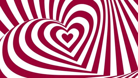 Psychedelic love heart tunnel vector background Stock Illustration
