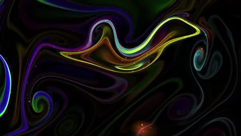 Psychedelic Luminous Liquid Stream Flowing Abstract Motion Background Stock Footage 346224483