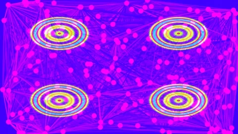 Psychedelic Mandala Pattern: Vibrant Cosmic Circles in Deep Blue and Neon P.. Stock Footage 339794504
