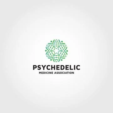 Psychedelic Medicine Association vector logo design template Illustrazione stock