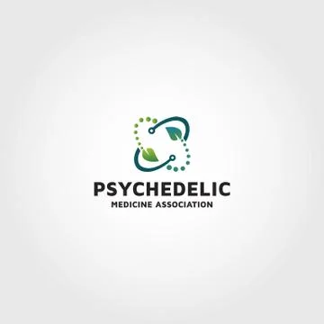 Psychedelic Medicine Association vector logo design template idea Stock Illustration