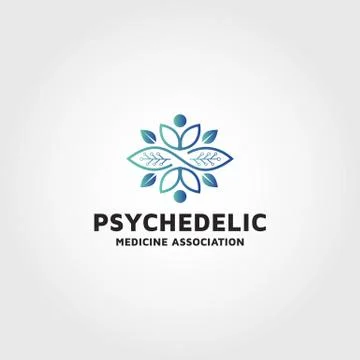 Psychedelic Medicine Association vector modern logo design template idea Stock Illustration