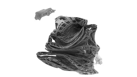 Psychedelic Misty Trippy Morphing Space Visuals Flat 360 Camera Fractal. Stock Footage 73114819