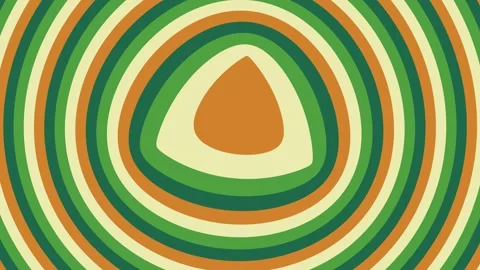 Psychedelic moire ring pattern in green and orange Stock Footage 348269211