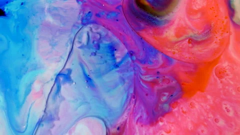 Psychedelic morphing liquid, bubbles, ink transition. Abstract grunge background Stock Footage 152329676