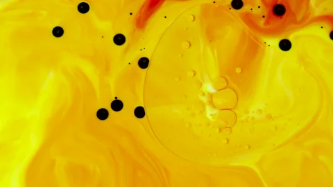 Psychedelic morphing liquid, bubbles, ink transition. Abstract grunge background Stock Footage 152346252