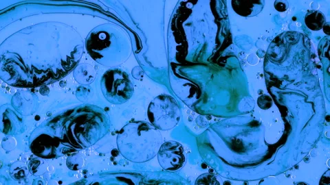 Psychedelic morphing liquid, bubbles, ink transition. Abstract grunge background Stock Footage 152352355