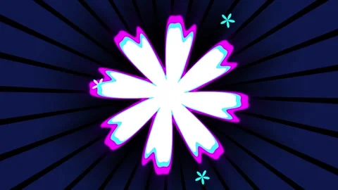 Psychedelic morphing neon flower shape with glitch effect and chromatic 動画素材 338410215