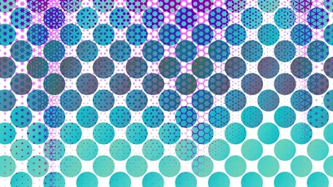 Psychedelic Mosaic Multicolor Artwork Shapes Flow Stock Footage 134153566