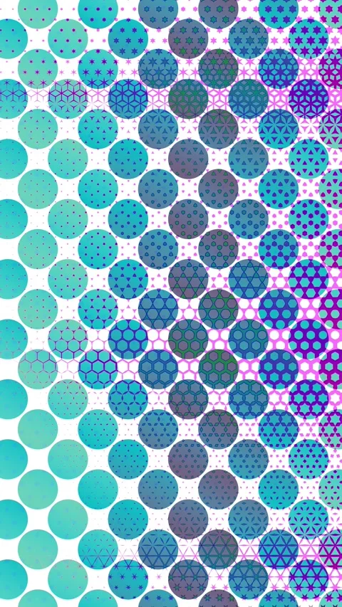 Psychedelic Mosaic Multicolor Artwork Shapes Flow Stock Footage 249396704