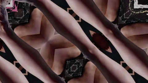 Psychedelic Movement of shapes and patterns with a kaleidoscope effect Video stock 158521558