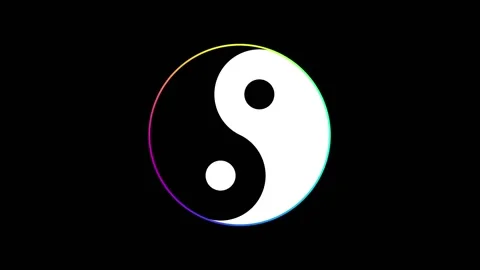 Psychedelic moving background with yin-yang symbol Stock Footage 165801086