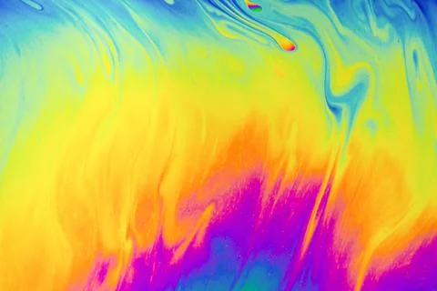 Psychedelic multicolor patterns background. Photo macro shot of soap bubbles Illustrazione stock