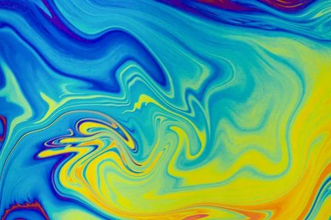 Psychedelic multicolor patterns background. Photo macro shot of soap bubbles 写真素材