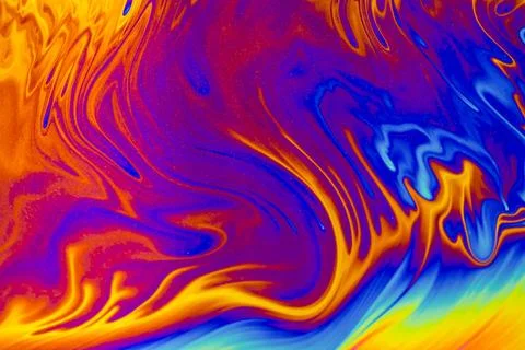 Psychedelic multicolor patterns background. Photo macro shot of soap bubbles 写真素材