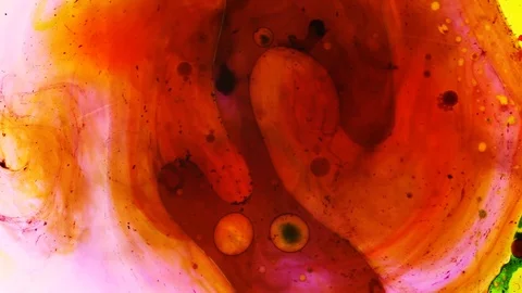 Psychedelic multicolored liquid light show, ink patterns in water, oil, paint Stock Footage 121269639