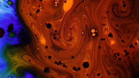 Psychedelic multicolored liquid light show, ink patterns in water, oil, paint Stock Footage 121269685