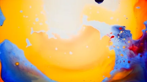 Psychedelic multicolored liquid light show, ink patterns in water, oil, paint Stock Footage 121269870