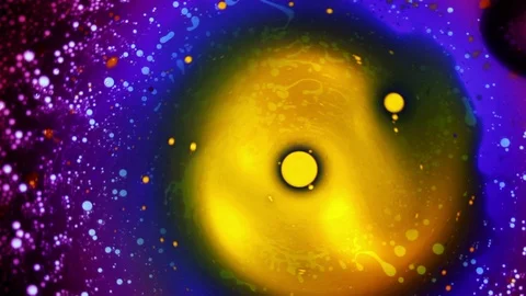 Psychedelic multicolored liquid light show, ink patterns in water, oil, paint Stock Footage 122037398