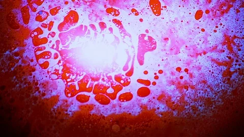 Psychedelic multicolored liquid light show, ink patterns in water, oil, paint Stock Footage 122051375