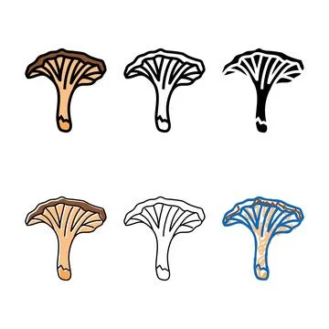 Psychedelic multistyle mushroom color icon vector Stock Illustration