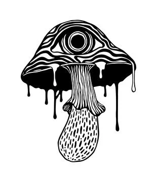 Psychedelic mushroom with an eye Ilustración de archivo