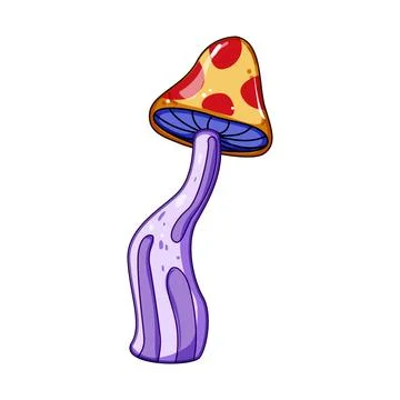Psychedelic mushroom illustration creating a whimsical fantasy design Stock Illustration