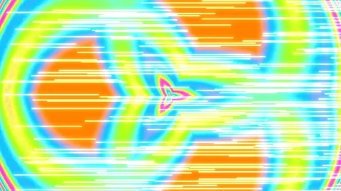 Psychedelic neon abstract wave background with glowing retro glitch effect Stock Footage 336504714