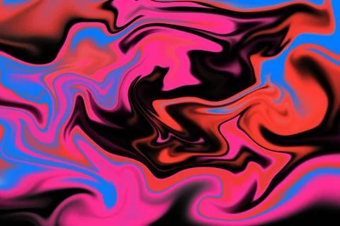 Psychedelic Neon Fluid Swirls Stock Illustration